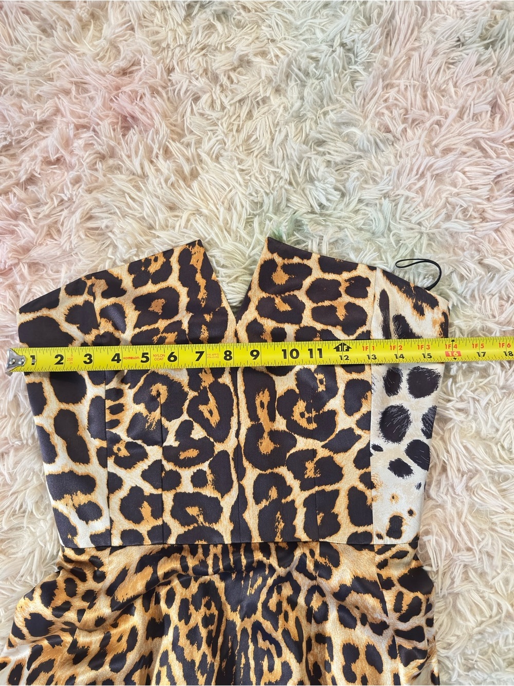 Yves Saint Laurent Vintage Leopard Print Strapless Dress Size 38 - Picture 8 of 16